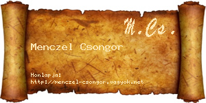 Menczel Csongor névjegykártya